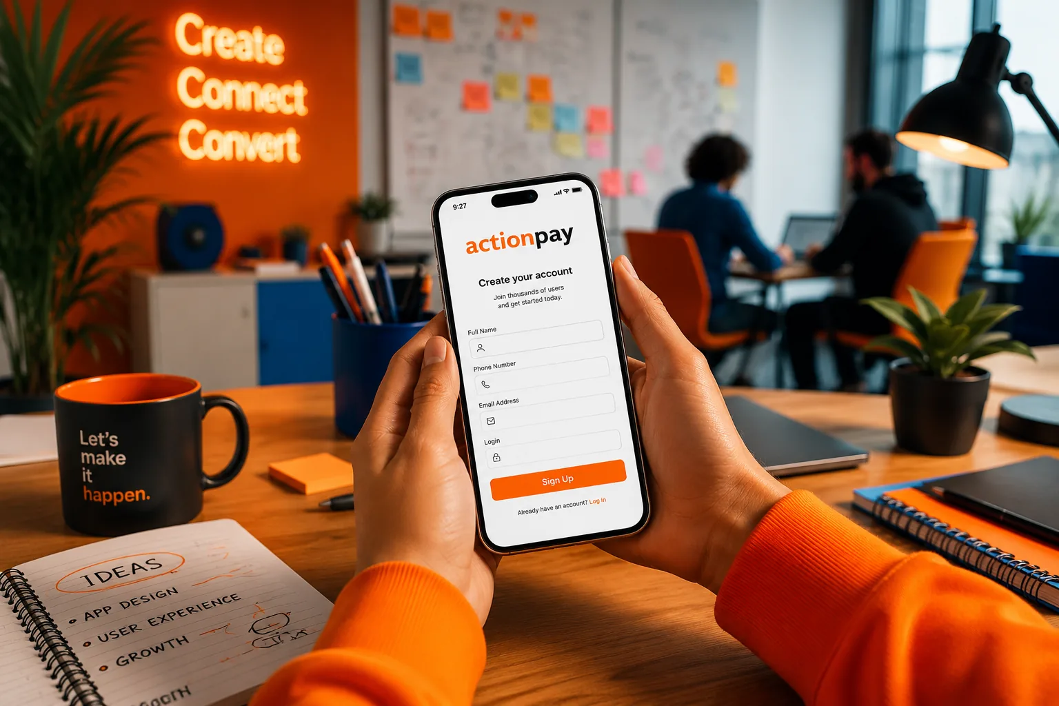 Aplicativo da Actionpay — crie sua conta
